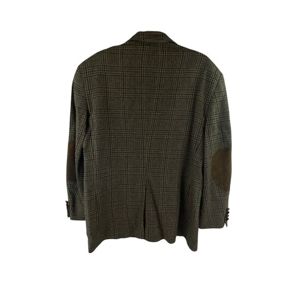 Lands End Men's Wool Blazer W/ Elbow Patches 42R Plaid Tailored Fit  Academia - Picture 7 of 12